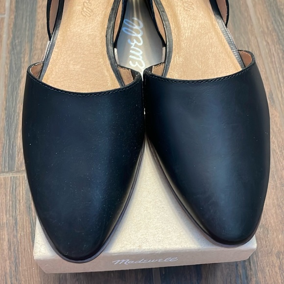 Madewell D’Orsay Flats in Leather - Black - Size 8 - NIB - Picture 2 of 7